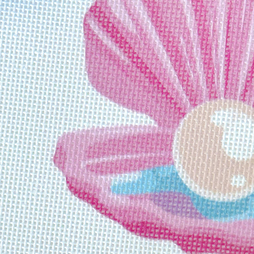 Pink Pearl Shell Needlepoint Canvas