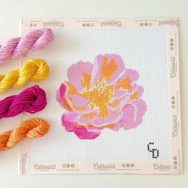 Translation missing: en.Pink Flower Needlepoint Canvas