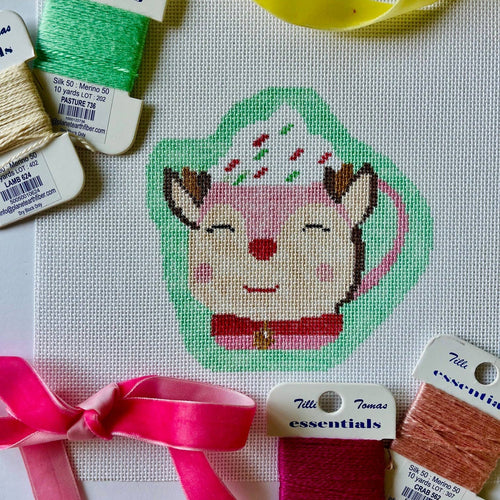 Reindeer Mug Canvas by Mercy Bird