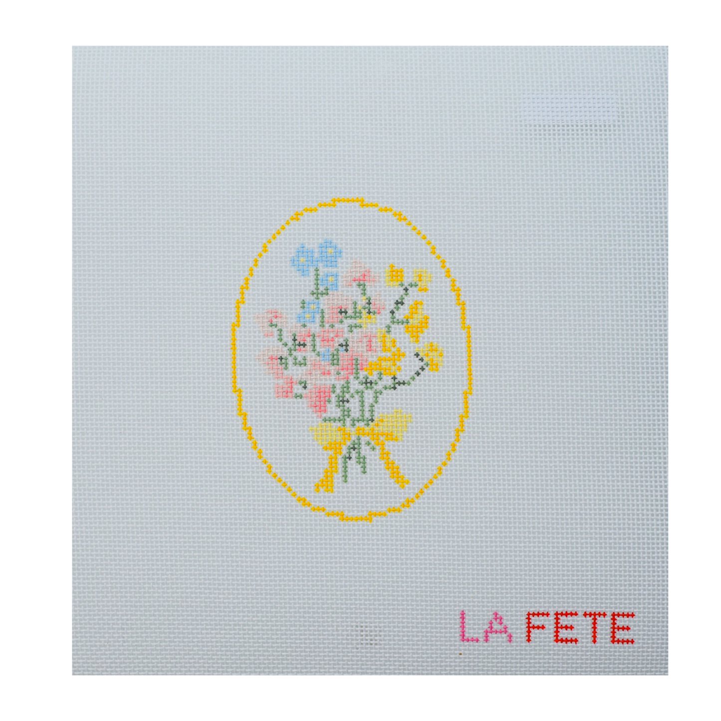 Spring Floral Cameo Hand Painted Needlepoint Canvas