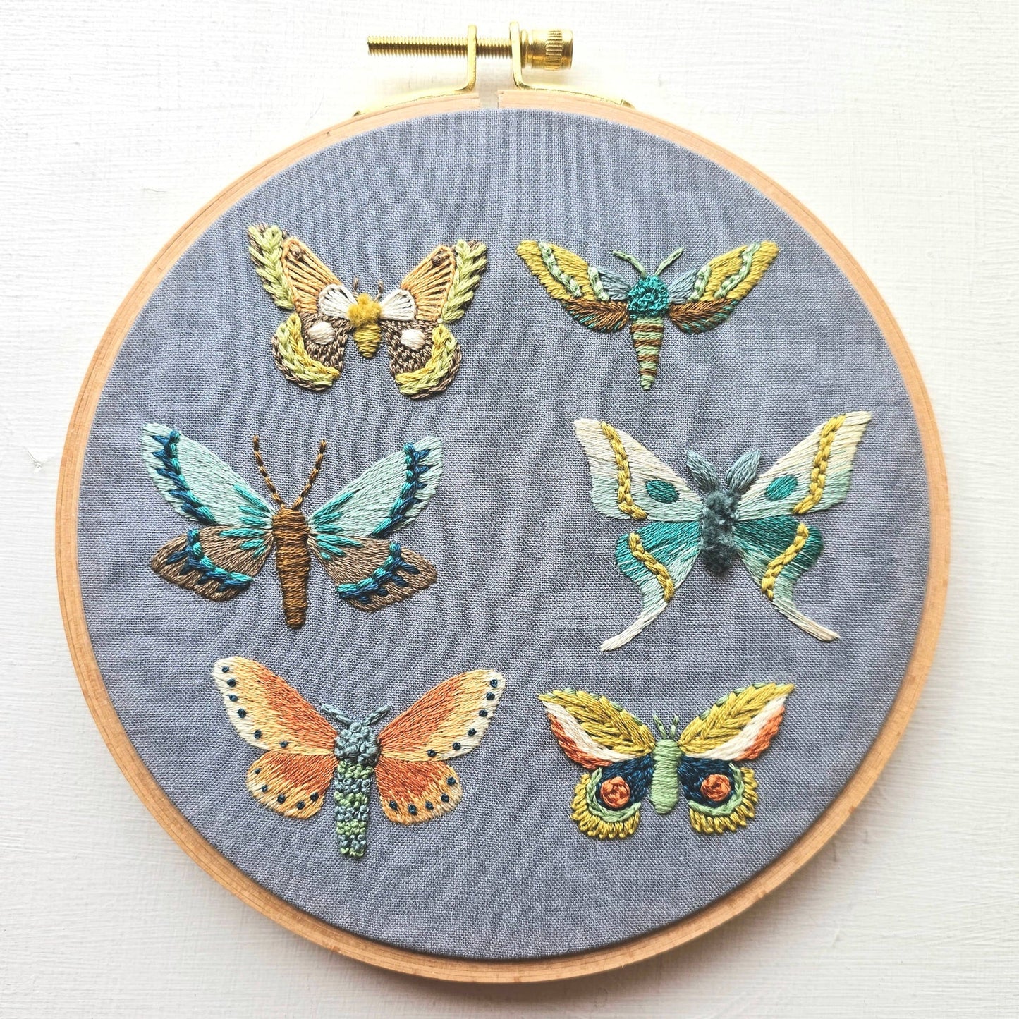 Moth Sampler Embroidery Kit by Jessica Long