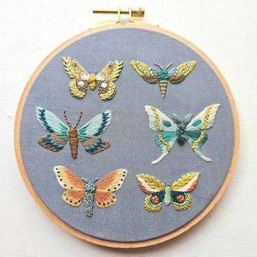 Translation missing: en.Moth Sampler Embroidery Kit by Jessica Long