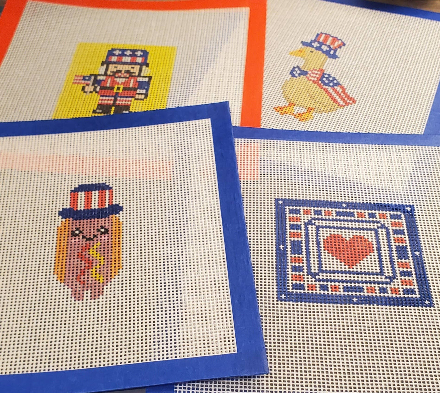 Hot Dog Americana Needlepoint Canvas