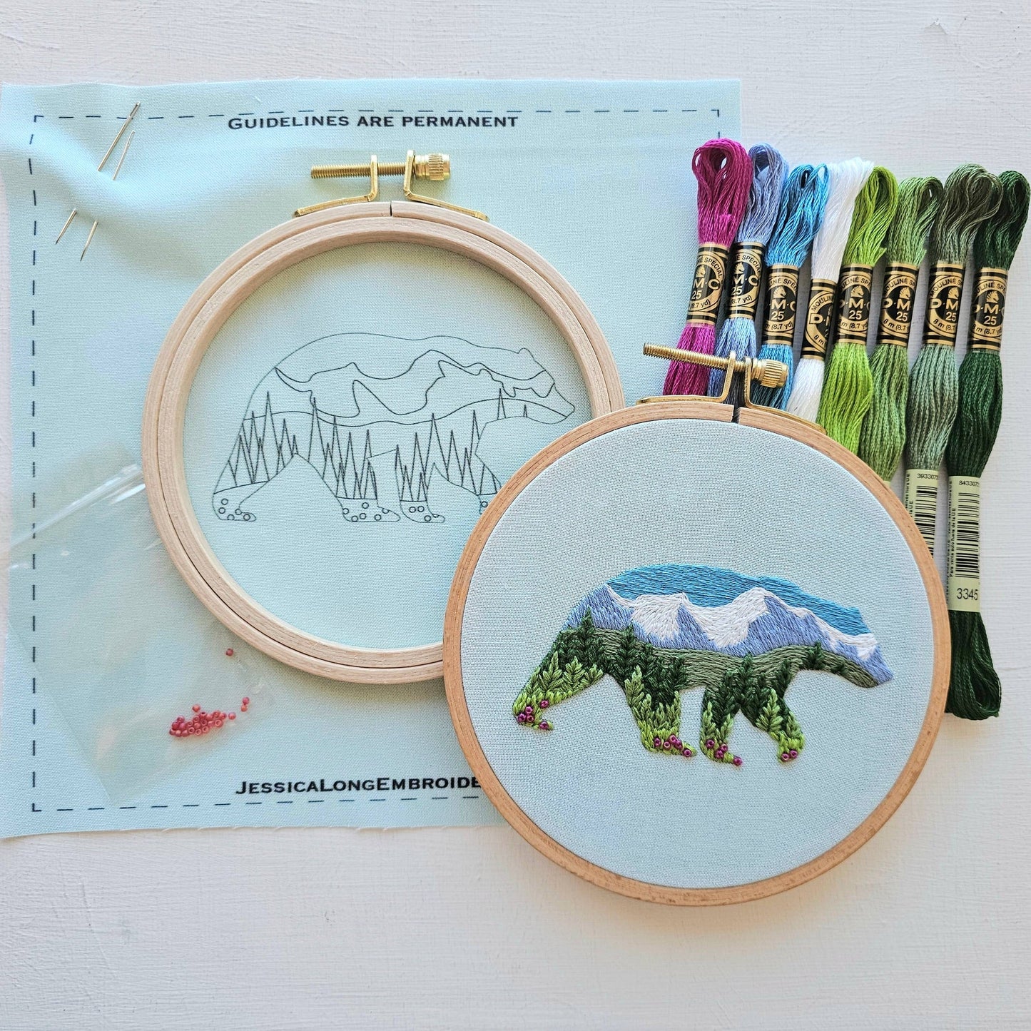Mountain Bear Embroidery Kit by Jessica Long