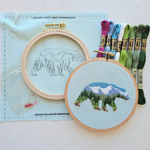 Mountain Bear Embroidery Kit by Jessica Long