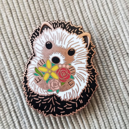 Hedgehog Enamel Needle Minder by Jessica Long
