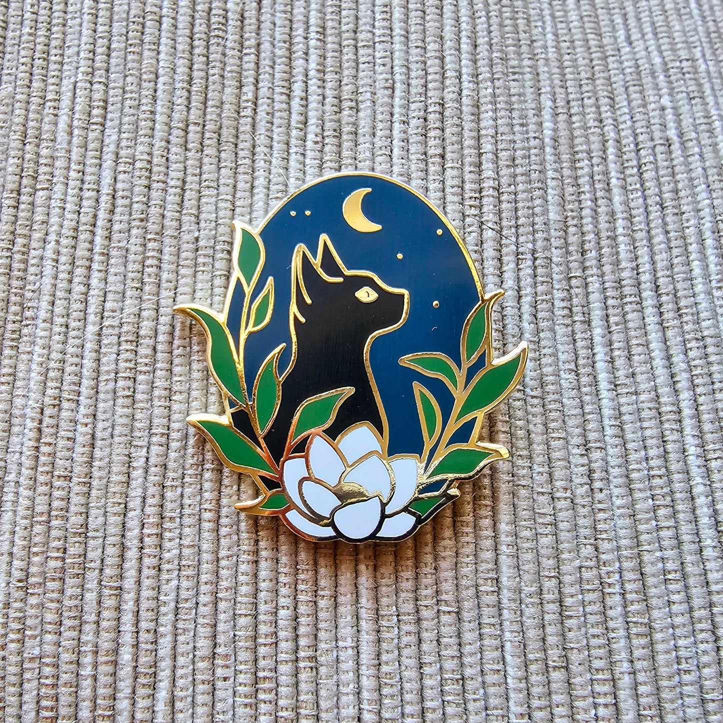 Black Cat Enamel Needle Minder by Jessica Long