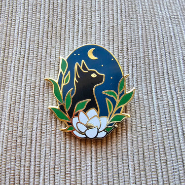 Translation missing: en.Black Cat Enamel Needle Minder by Jessica Long