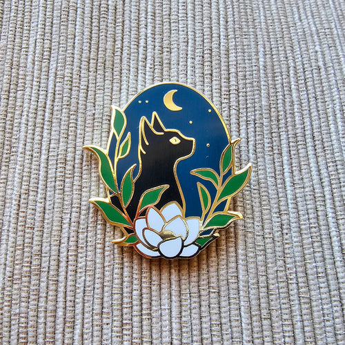 Black Cat Enamel Needle Minder by Jessica Long