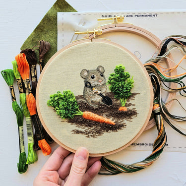 Translation missing: en.Garden Mouse Embroidery Kit by Jessica Long
