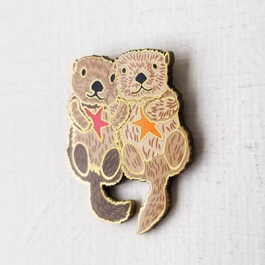 Translation missing: en.Sea Otters Enamel Needle Minder