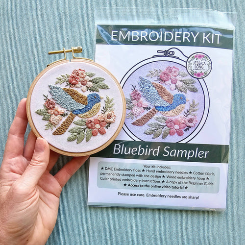 Bluebird Beginner Embroidery Kit by Jessica Long