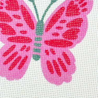 Translation missing: en.Pink Red Butterfly Needlepoint Canvas
