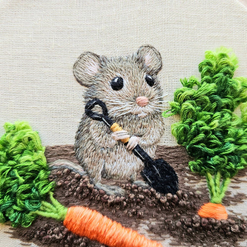 Garden Mouse Embroidery Kit by Jessica Long