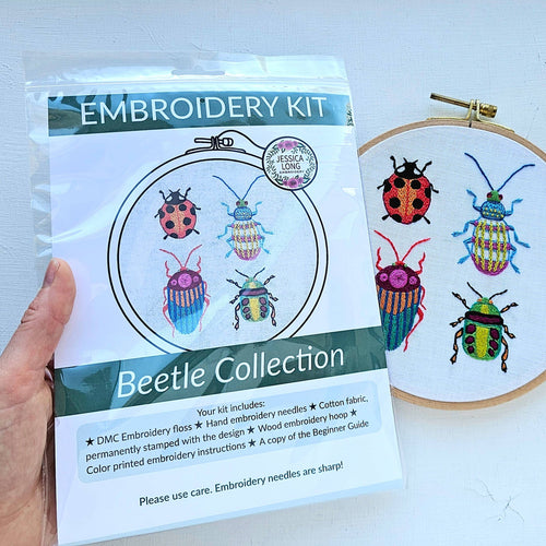 Beetle Collection Embroidery Kit by Jessica Long