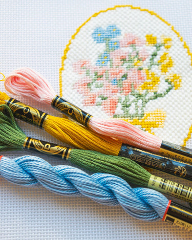 Translation missing: en.Spring Floral Cameo Hand Painted Needlepoint Canvas