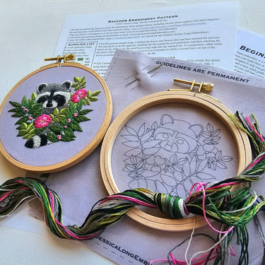 Translation missing: en.Raccoon Embroidery Kit by Jessica Long