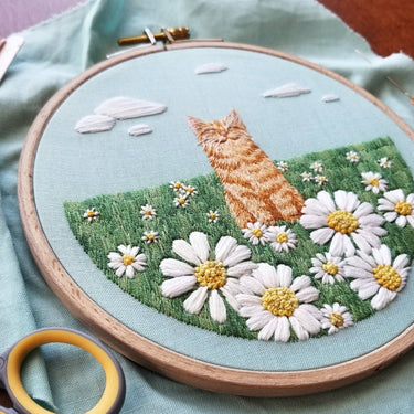 Translation missing: en.Happy Cat Embroidery Kit by Jessica Long