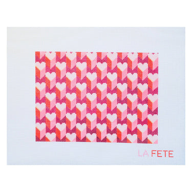Translation missing: en.Expanding Hearts Clutch Hand Painted Needlepoint Canvas - Valentine's Day Collection