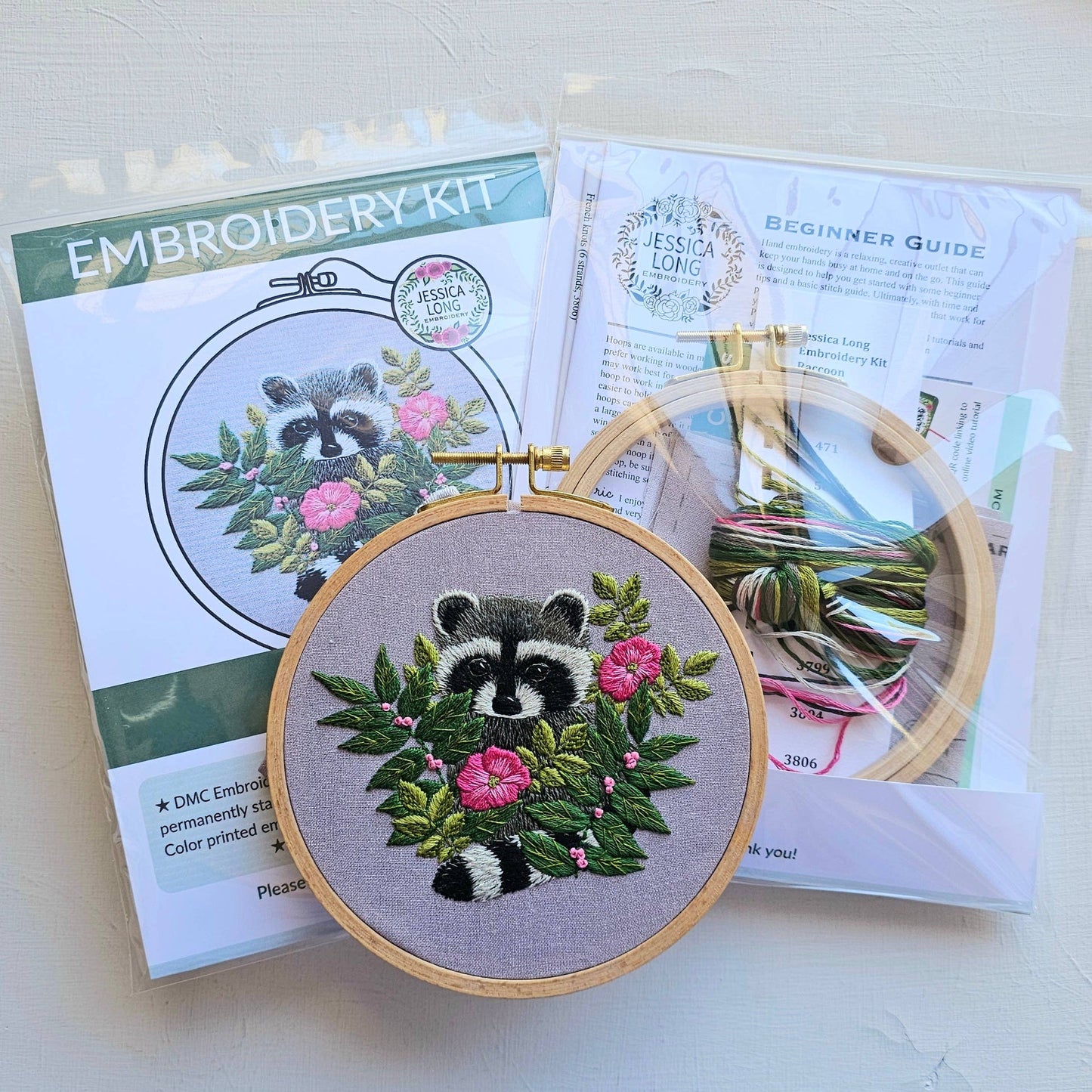 Raccoon Embroidery Kit by Jessica Long