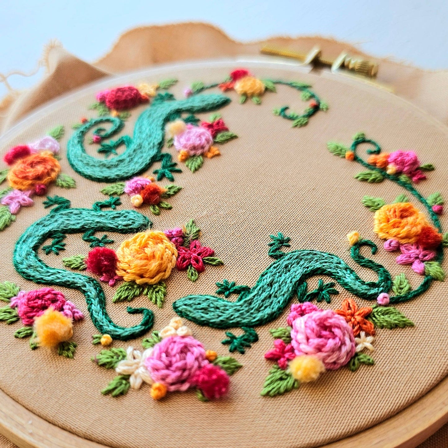 Backyard Geckos Embroidery Kit by Jessica Long