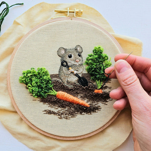 Garden Mouse Embroidery Kit by Jessica Long