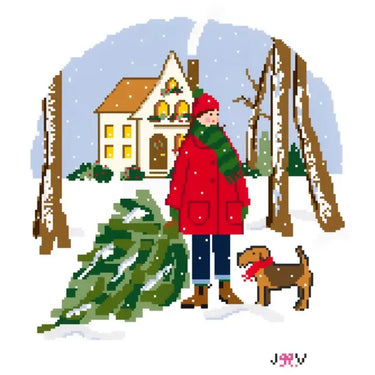 Translation missing: en.JV236 Cold Outside Needlepoint Canvas
