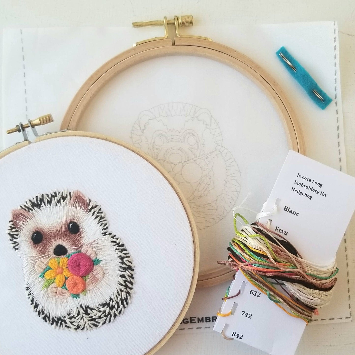 Hedgehog Embroidery Kit by Jessica Long