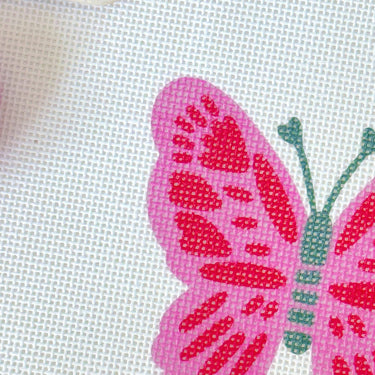 Translation missing: en.Pink Red Butterfly Needlepoint Canvas