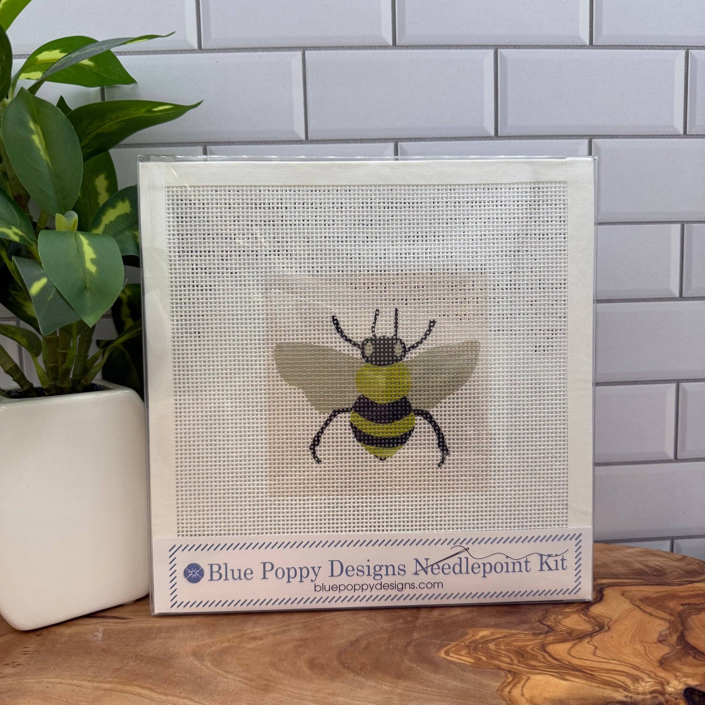 Bee Needlepoint Kit by Blue Poppy Designs