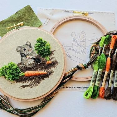 Translation missing: en.Garden Mouse Embroidery Kit by Jessica Long