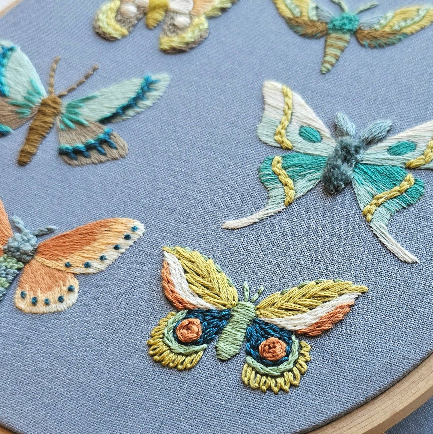 Moth Sampler Embroidery Kit by Jessica Long