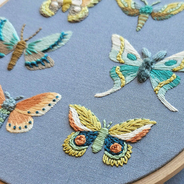 Translation missing: en.Moth Sampler Embroidery Kit by Jessica Long