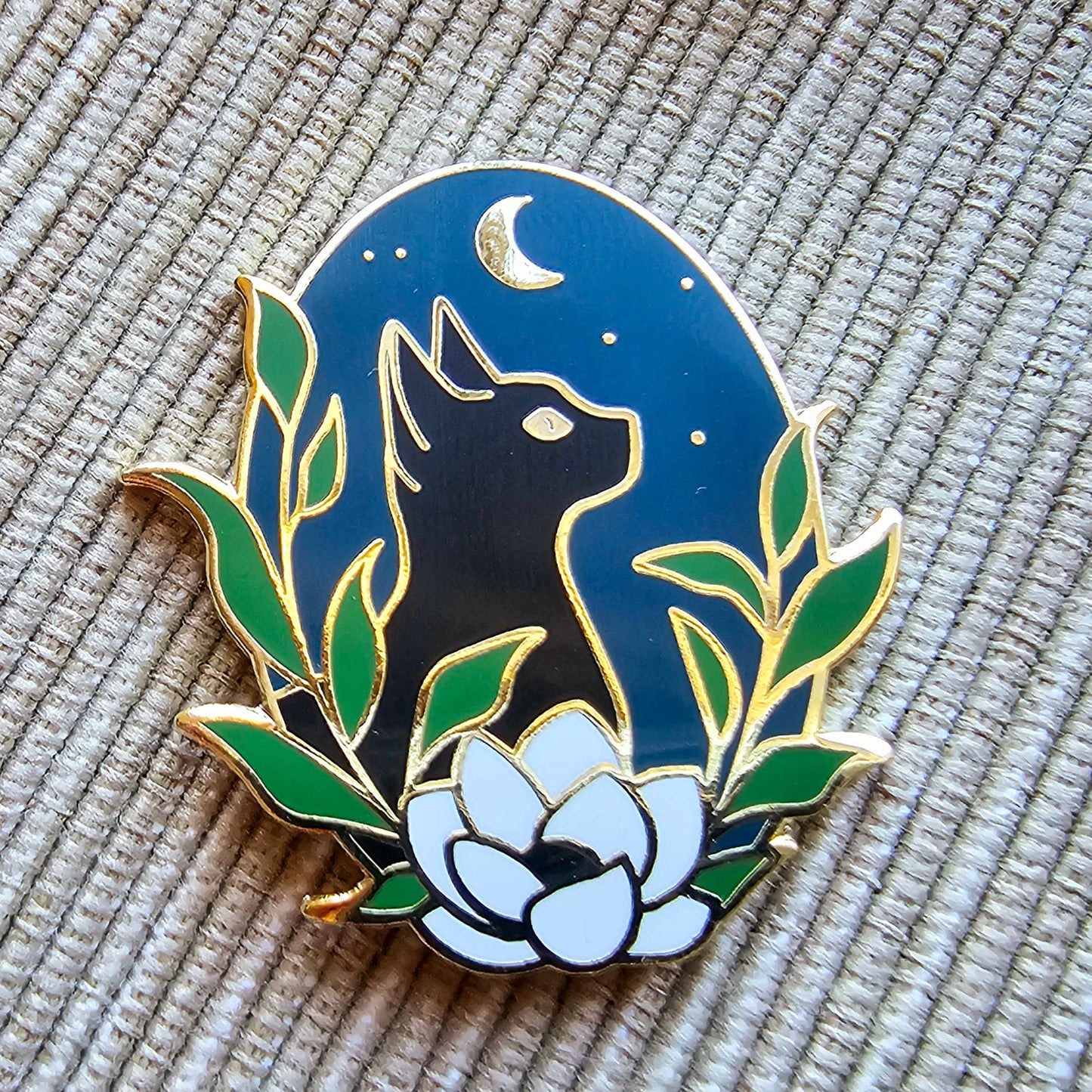 Black Cat Enamel Needle Minder by Jessica Long