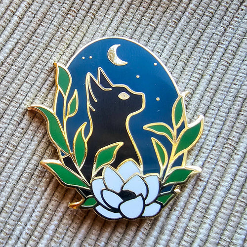 Black Cat Enamel Needle Minder by Jessica Long