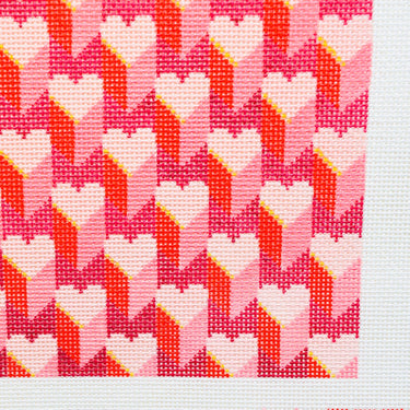 Translation missing: en.Expanding Hearts Clutch Hand Painted Needlepoint Canvas - Valentine's Day Collection